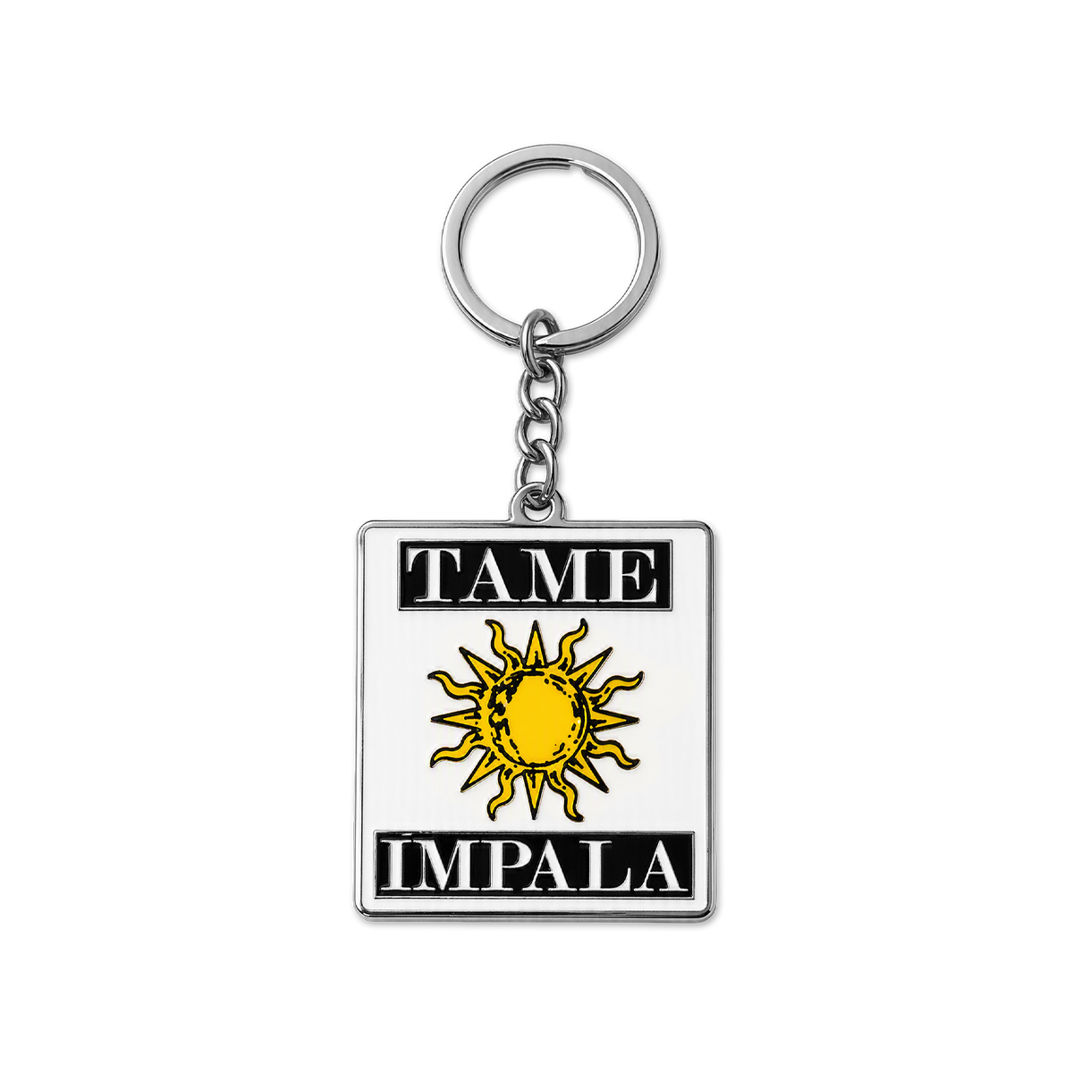 Keychain with Tame Impala Sun print