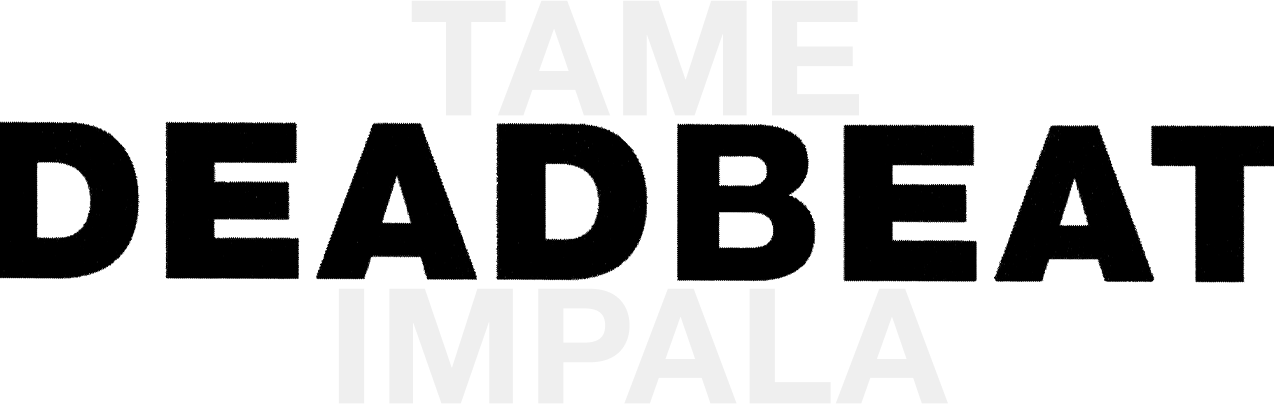 Black text reading Deadbeat in capital letters against a transparent background