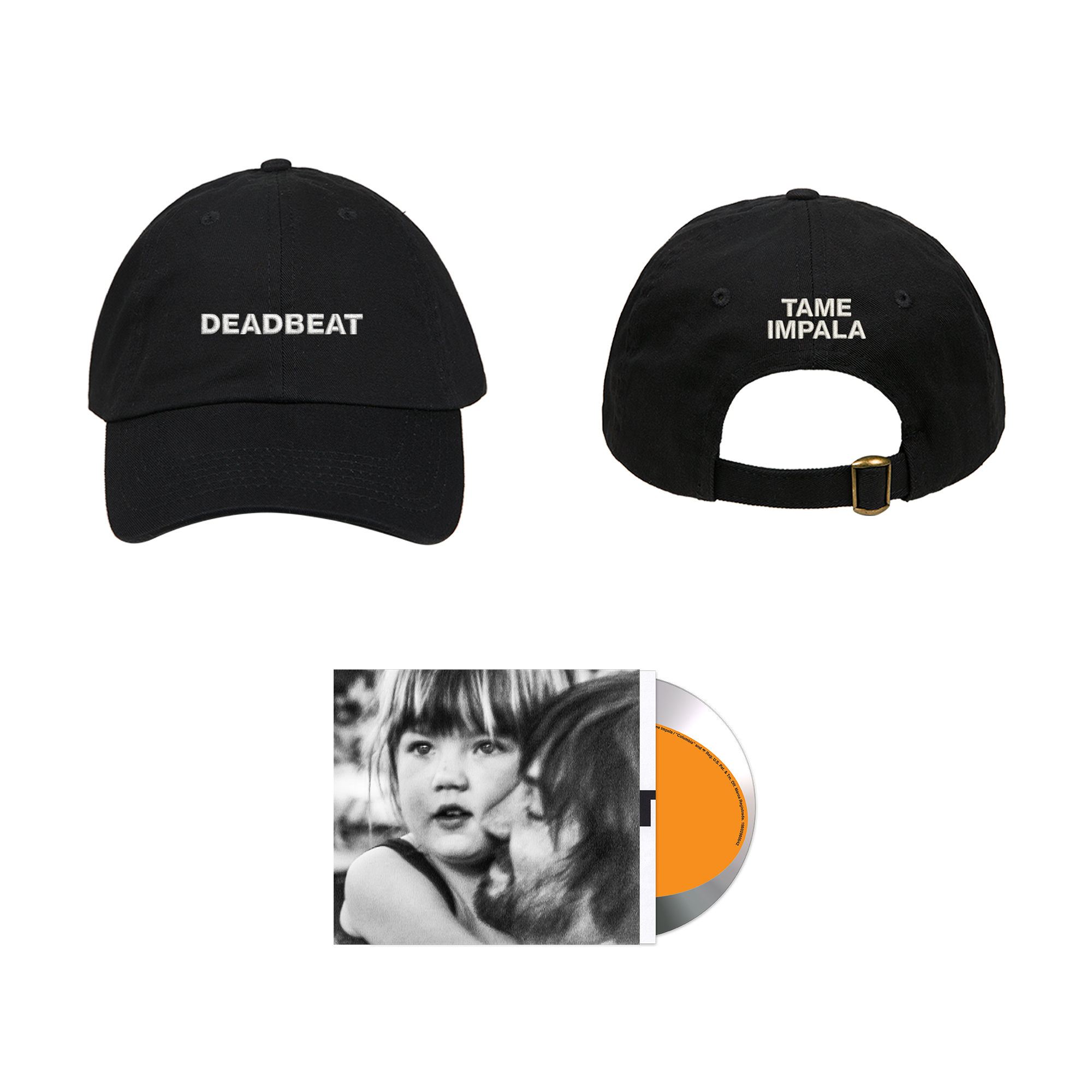 Bundle with a black tame impala cap and Deadbeat CD